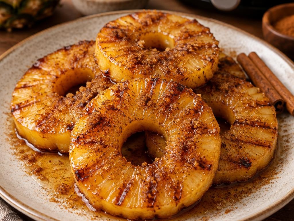 Abacaxi caramelizado com canela