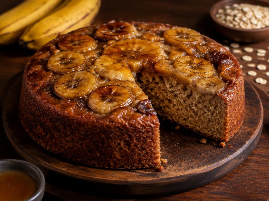 Bolo de banana com aveia