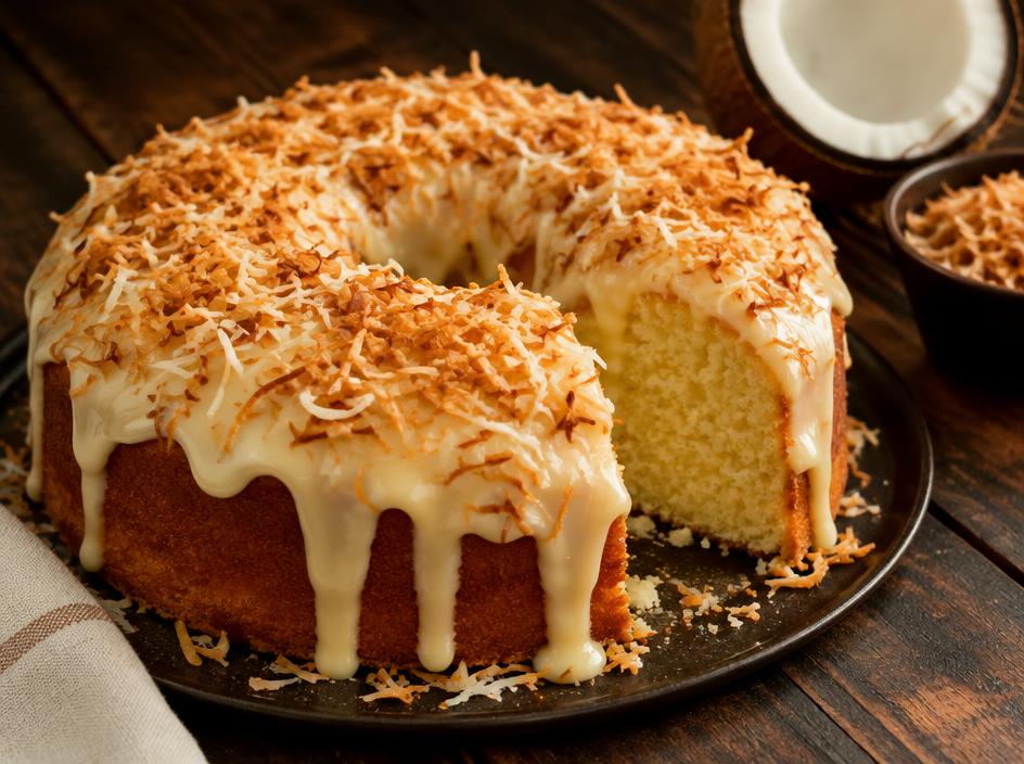 Bolo de coco com leite condensado