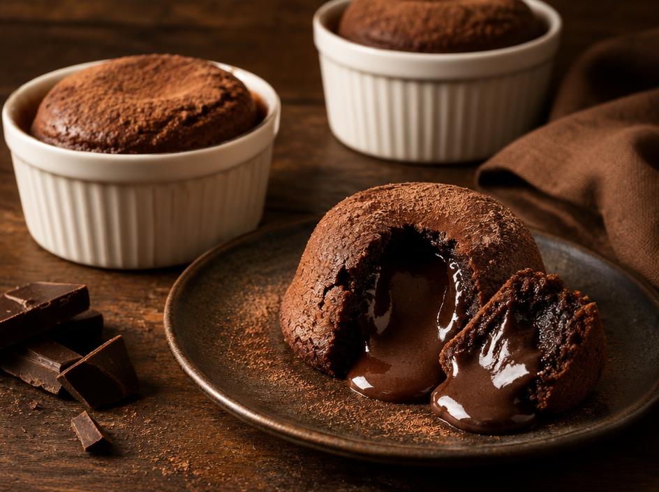 Bolo vulcão de chocolate