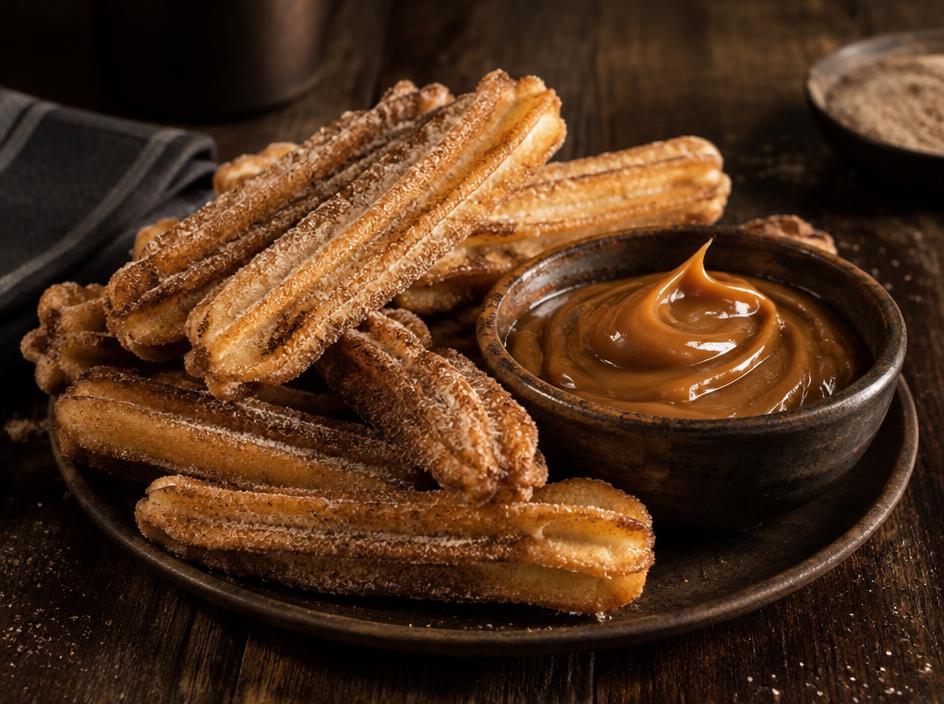 Churros com doce de leite