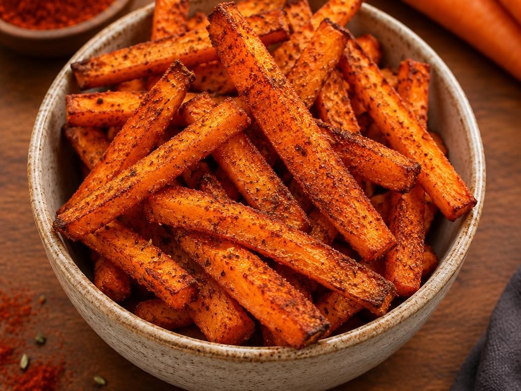 Fritas de cenoura com páprica