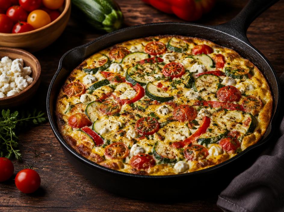 Frittata de legumes coloridos