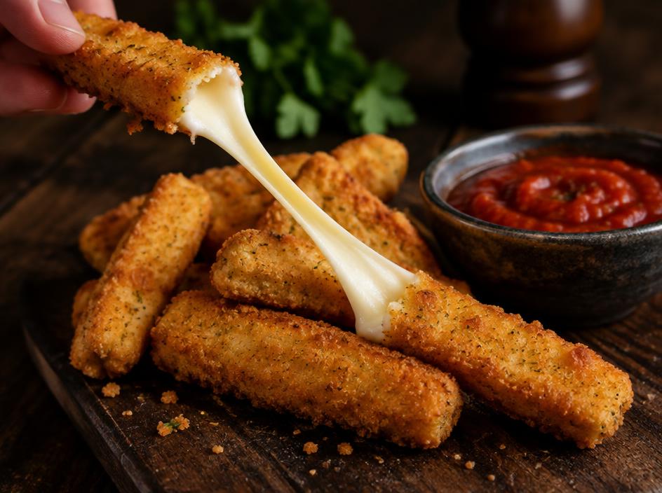 Palitos de mussarela empanados