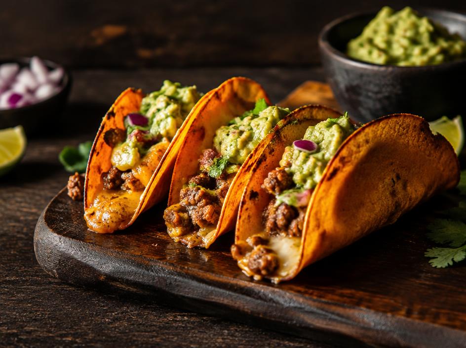 Tacos dourados de carne